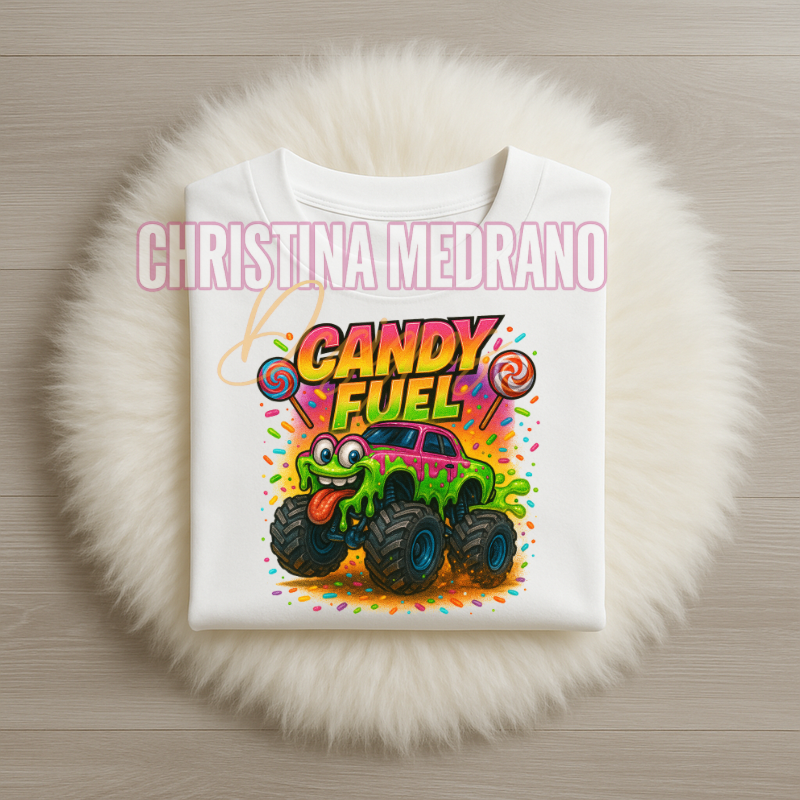 Candy Fuel Monster Truck Tee (white)